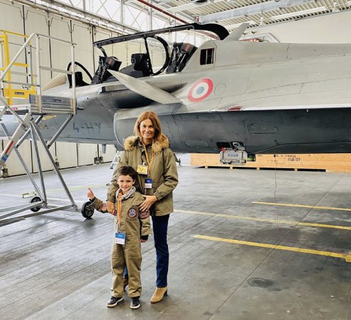 Titouan aux commandes d'un avion rafale