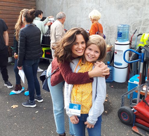 Eva sur le tournage de la série Clem