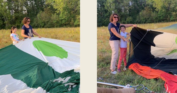 Eline monte &agrave; bord d'une montgolfi&egrave;re