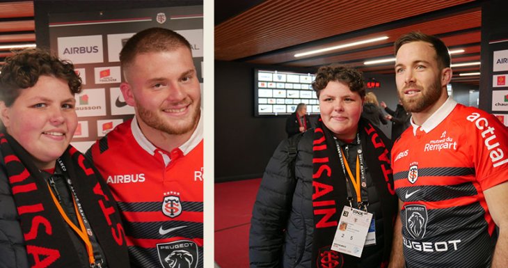 Lucie assiste à un match au stade Toulousain