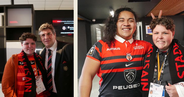 Lucie assiste à un match au stade Toulousain