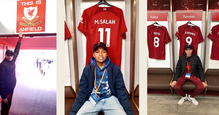 Le r&ecirc;ve de deux Math&eacute;o &agrave; un match de Liverpool