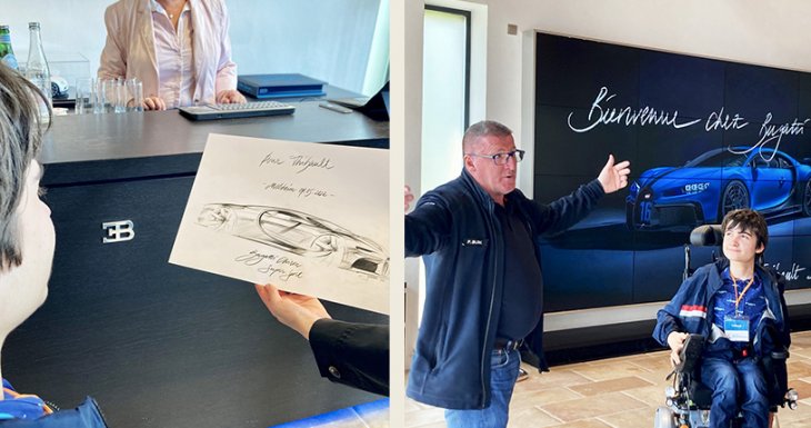 Thibault visite l'usine Bugatti 