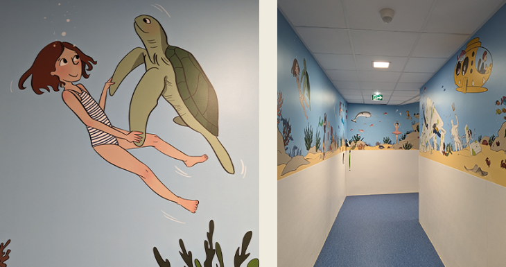 Fresques oc&eacute;aniques : l'art qui transforme les espaces en onco-p&eacute;diatrie