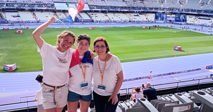 Camille assiste &agrave; la finale d'athl&eacute;tisme des JO