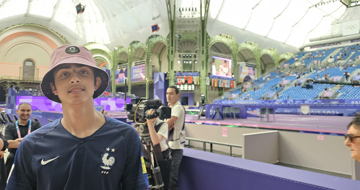 Thomas assiste à la finale d'une épreuve des JO2024