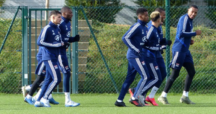 Entra&icirc;nement de l'Olympique Lyonnais