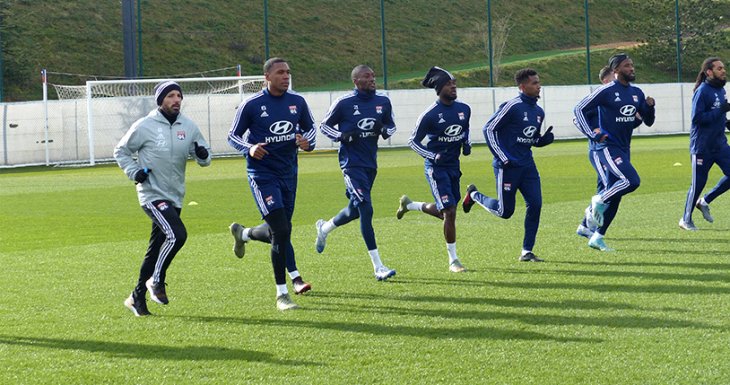Entra&icirc;nement de l'Olympique Lyonnais